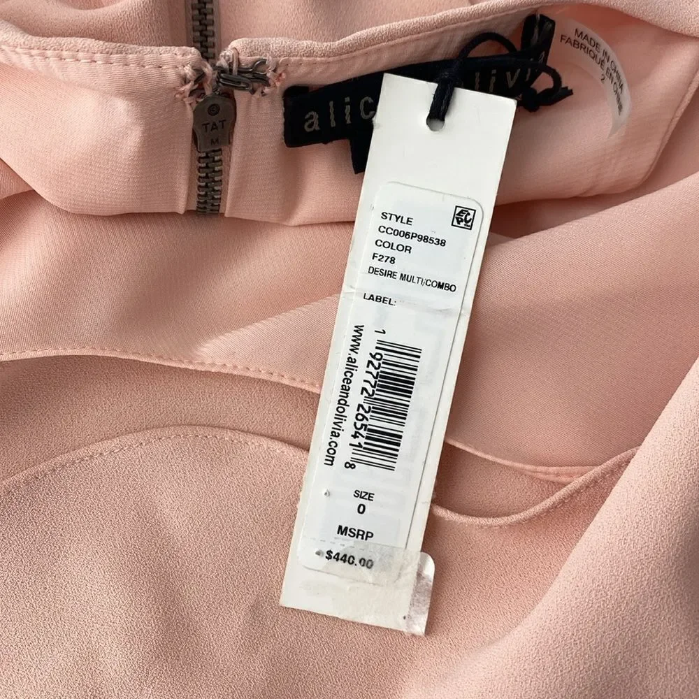 Alice + Olivia Harmony Mini Racerback Dress in Blush - Picture 7 of 8